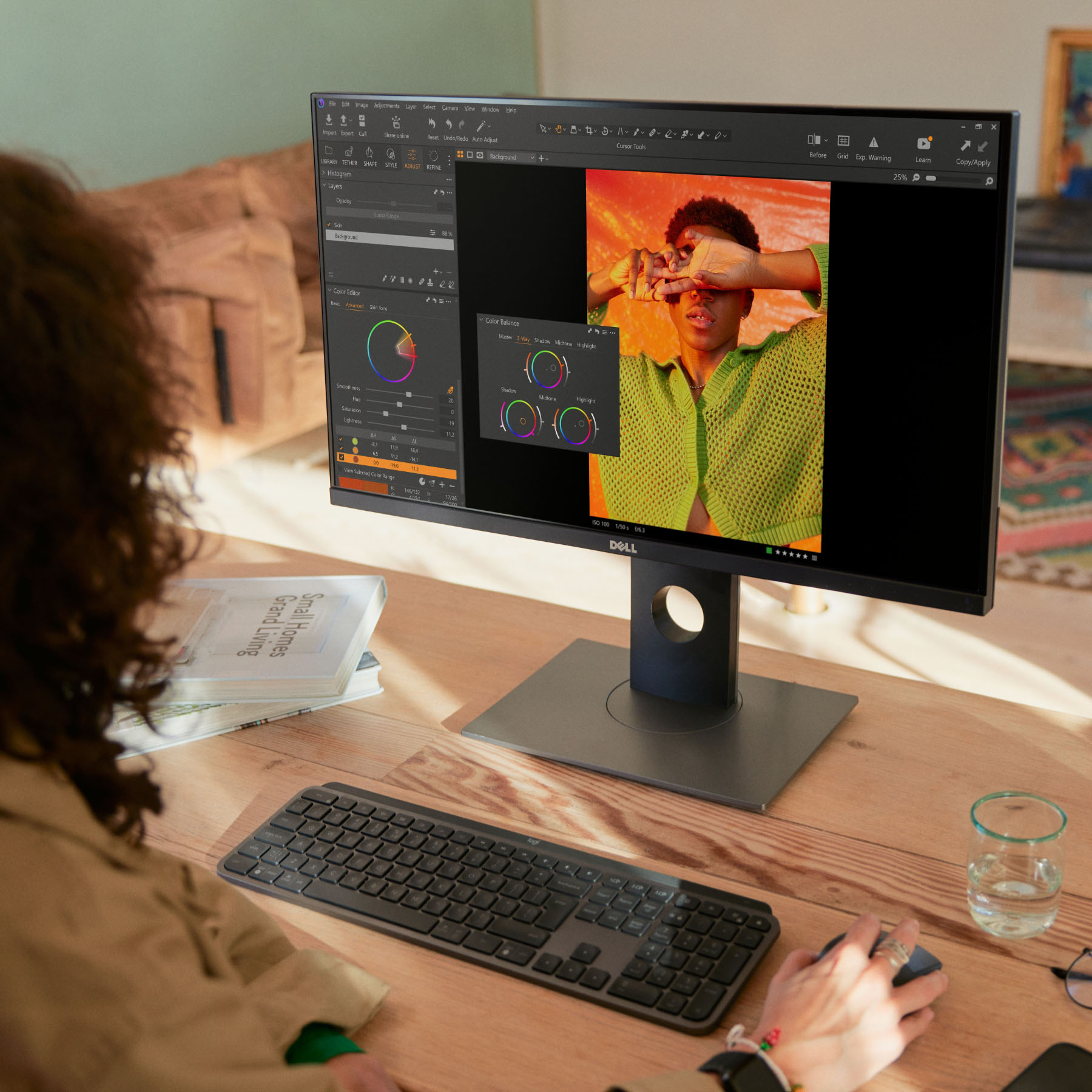 Capture One interface on computer monitor